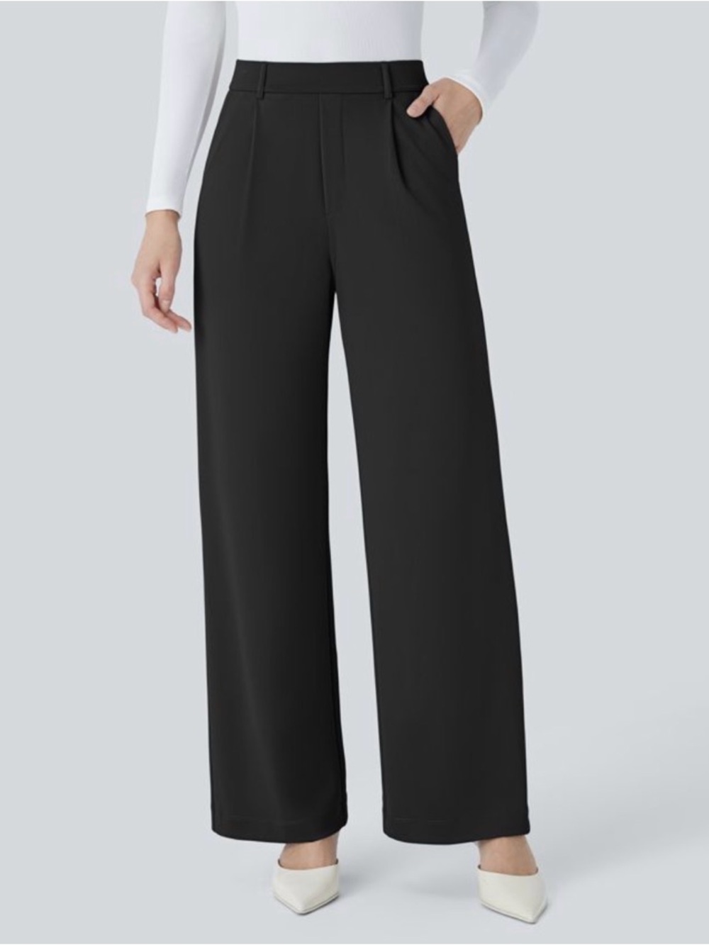 Halara Flex™ High Waisted Plicated Side Pocket Straight Leg Work Pants